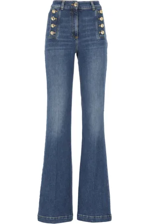Elisabetta Franchi Jeans, Dame, Blå, W26, Bomuld, Blå bomuldsjeans med lommer