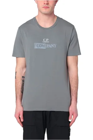 C.P. Company Top, Herre, Grå, L, Bomuld, Perlegrå Bomuld Kortærmet T-shirt