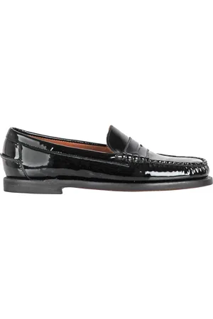 SEBAGO Sko, Dame, Sort, 37 1/2 EU, Læder, Laklæder Loafers med Rund Tå