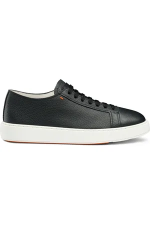 santoni Sko, Herre, Blå, 40 EU, Læder, Tumbled Leather Sneakers