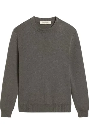 Golden Goose Strik, Herre, Grå, M, Uld, Kontrast Logo Sweater med Guld Stjerner