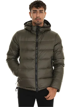 Peuterey Jakke, Herre, Grøn, 2XL, Uld, Quiltet jakke med fast hætte