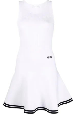 Sonia by Sonia Rykiel Kjole, Dame, Hvid, M, Polyester, Afslappet Sort Midi Kjole