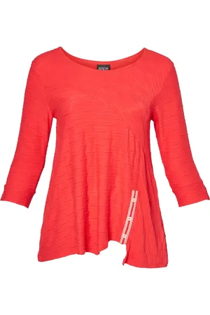 Pont Neuf Bluser & Skjorter, Dame, Rød, 3XL, Tyl, Farverig A-Shape Tunika Caya