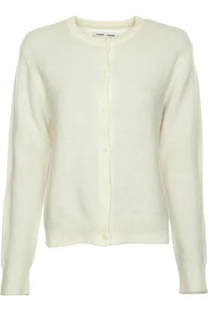 Samsøe Samsøe Strik, Dame, Hvid, L, Uld, Alpaca Uld Kort Cardigan