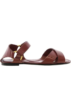 Inès de la Fressange Sko, Dame, Brun, 36 1/2 EU, Læder, Flad åben sandal