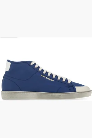 Saint Laurent Sko, Herre, Blå, 44 EU, Uld, Court Classic Sl/39 Mid-Top Sneakers