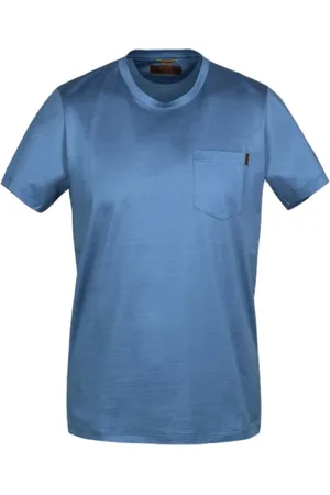 MOORER Top, Herre, Blå, S, Bomuld, Knitwear