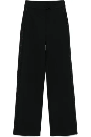 Emporio Armani Bukser, Dame, Sort, XL, Sorte Bukser med Skjult Frontlukning