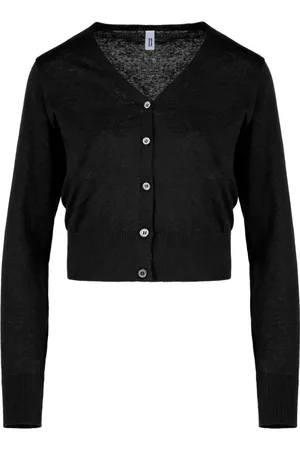 Bomboogie Strik, Dame, Sort, XL, Bomuld, Linned og bomuld cardigan