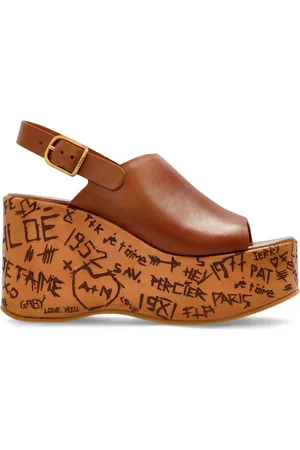Chloé Sko, Dame, Brun, 39 EU, Uld, Kilesandaler Maxime