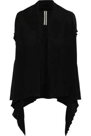 Rick Owens Strik, Dame, Sort, S, Uld, Knotted Uld Sweater