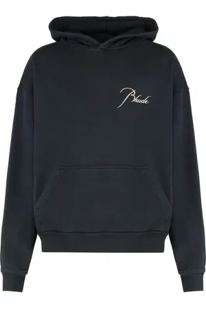 Rhude Sweathshirts & Hoodies, Herre, Sort, M, Bomuld, Vintage Cotton Hoodie med ribdetaljer