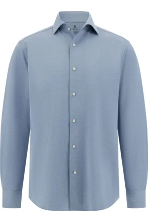 Boggi Milano Skjorte, Herre, Blå, L, Bomuld, Regular Fit Japansk Jersey Polo Shirt