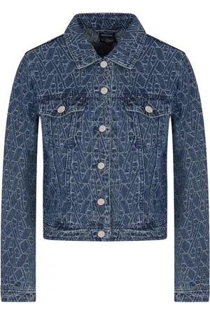 Armani Exchange Jakke, Dame, Blå, M, Denim, Denim Logo Knappet Frakke