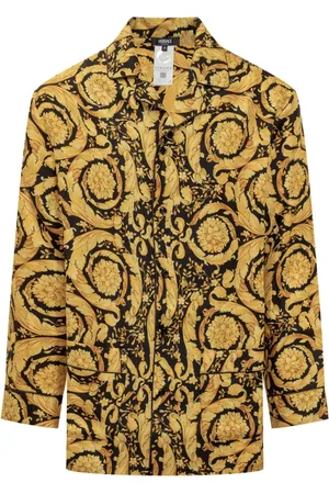 VERSACE Skjorte, Herre, Gul, L, Uld, Strik Pyjama Top