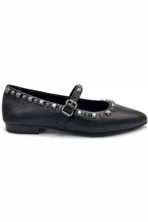 Ash Sko, Dame, Sort, 41 EU, Læder, Sorte studded læder ballerina sko