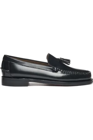 SEBAGO Sko, Herre, Sort, 41 EU, Læder, Sort læder mokkasin-loafer med kvaster