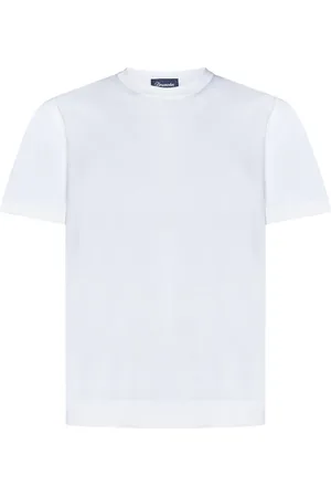 DRUMOHR Top, Herre, Hvid, L, Bomuld, Hvid Crewneck Bomuld T-shirt