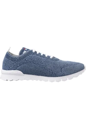 Kiton Sko, Herre, Blå, 42 1/2 EU, Bomuld, Blå Bomuld Elastan Læder Gummi Sneakers