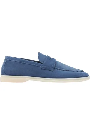 Scarosso Sko, Herre, Blå, 42 EU, Uld, Luciano Loafers