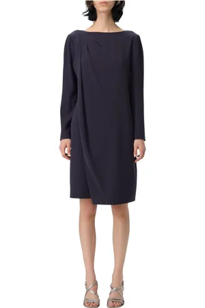 Emporio Armani Kjole, Dame, Blå, XL, Elegant Aftenkjole