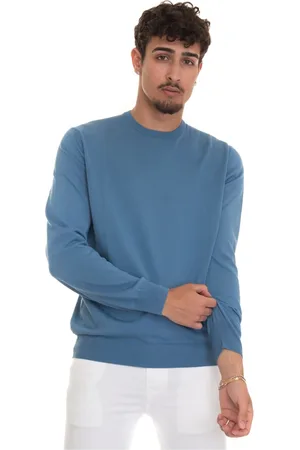 Gran Sasso Strik, Herre, Blå, 5XL, Bomuld, Round-hals pullover