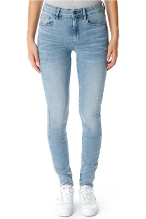 G-Star Jeans, Dame, Blå, W25 L32, Denim, Highwaist Skinny Fit Jeans med 3D Folder