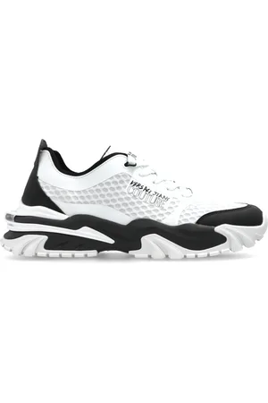 VERSACE Sko, Herre, Hvid, 45 EU, Tyl, Sneakers med trykt logo