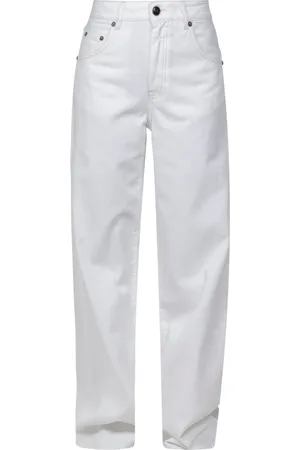 SEMICOUTURE Jeans, Dame, Hvid, W31, Denim, Hvide Denim Straight Leg Bukser