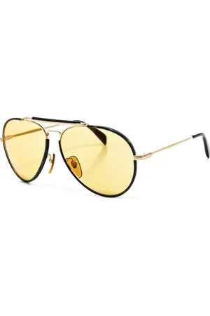 DB EYEWEAR BY DAVID BECKHAM Tilbehør, Herre, Brun, ONE SIZE, Uld, Aviator solbriller med acetat- og metalramme