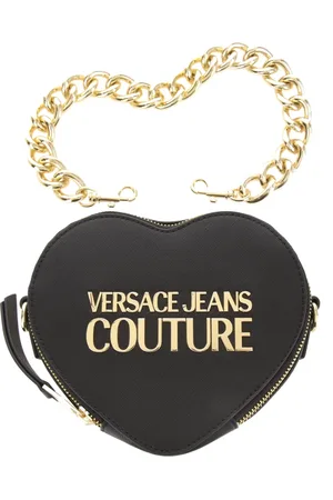 VERSACE Taske, Dame, Sort, ONE SIZE, Uld, Hjerte Logo Lock Taske Sort
