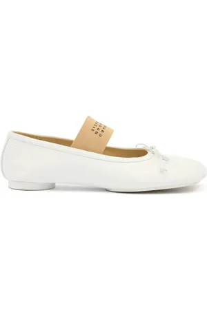 Maison Margiela Sko, Dame, Hvid, 37 EU, Klassisk Balletsko til Elegante Dansere