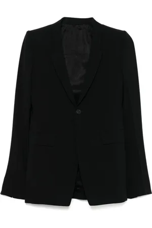 Rick Owens Jakke, Dame, Sort, M, Sort Knapjakke med Klaplommer