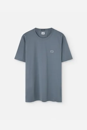 C.P. Company Top, Herre, Blå, S, Logo Patch Mercerized Jersey Skjorte