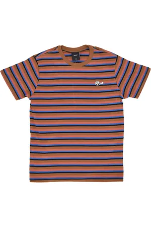Huf Top, Herre, Flerfarvet, S, Bomuld, Stribet Strik Top Rose T-Shirt
