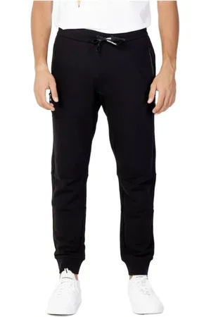 Armani Exchange Bukser, Herre, Sort, S, Bomuld, Ribbed Cotton Sport Pants Collection