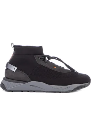 santoni Sko, Herre, Sort, 41 1/2 EU, Sock Running Sneakers