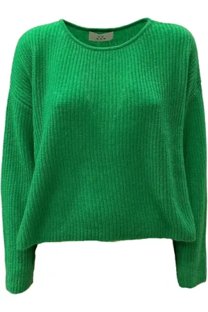 LU REN Strik, Dame, Grøn, L, Cashmere, Kashmir Silke Sweater Rund Hals