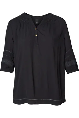 ADIA Bluser & Skjorter, Dame, Sort, XS, Denim, Elegant Pernilla Bluse