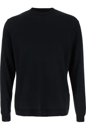 LOW BRAND Strik, Herre, Sort, M, Uld, Sort Crewneck Jumper Sweater