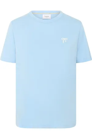 Saint Tropez Top, Dame, Blå, M, Bomuld, Airy Tee Top Kortærmet
