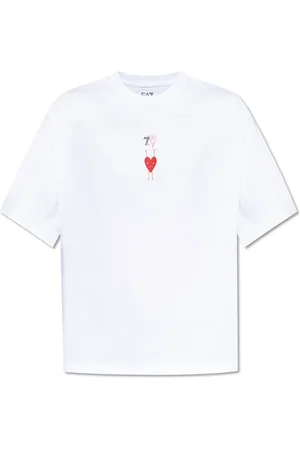 EA7 Top, unisex, Hvid, XS, Bomuld, T-shirt fra kollektionen