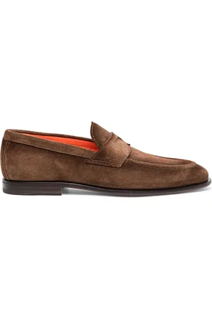 santoni Sko, Herre, Brun, 42 1/2 EU, Suede, Suede Loafer