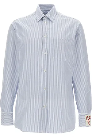 Golden Goose Bluser & Skjorter, Dame, Blå, M, Uld, Stribet skjorte til stilfulde outfits
