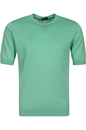 hindustrie Strik, Herre, Grøn, L, Bomuld, Bleggrøn Crewneck Bomuldssweater