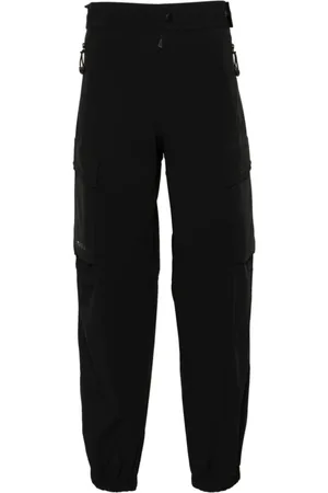 Moncler Bukser, Herre, Sort, XS, Nylon, Sorte Cargo Bukser med Reflekterende Detaljer