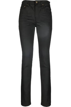 Saint Laurent Jeans, Dame, Sort, W27, Bomuld, Regular Fit Jeans