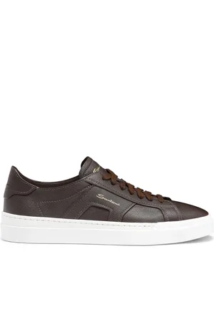 santoni Sko, Herre, Brun, 41 1/2 EU, Læder, Double Buckle Sneakers