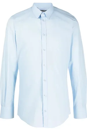 Dolce & Gabbana Skjorte, Herre, Blå, 2XL, Uld, Klar Blå Stilfulde Skjorter